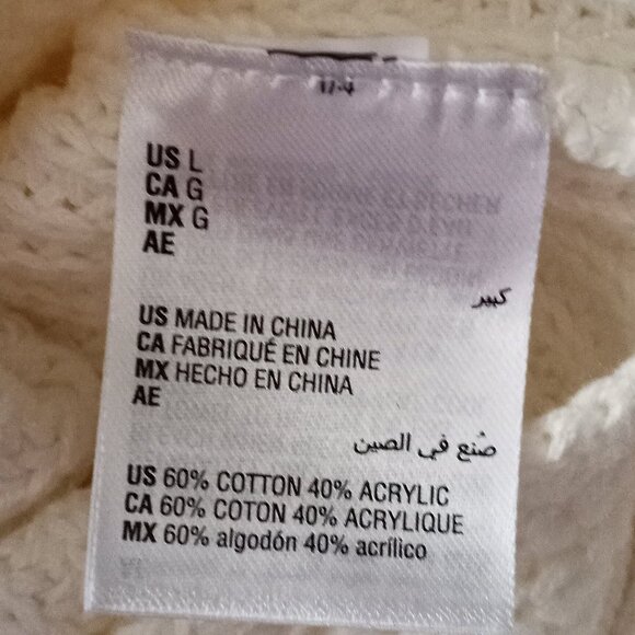 INC International Concepts Creme turtleneck Rhinestone sleeves sz L NWT - Picture 6 of 6